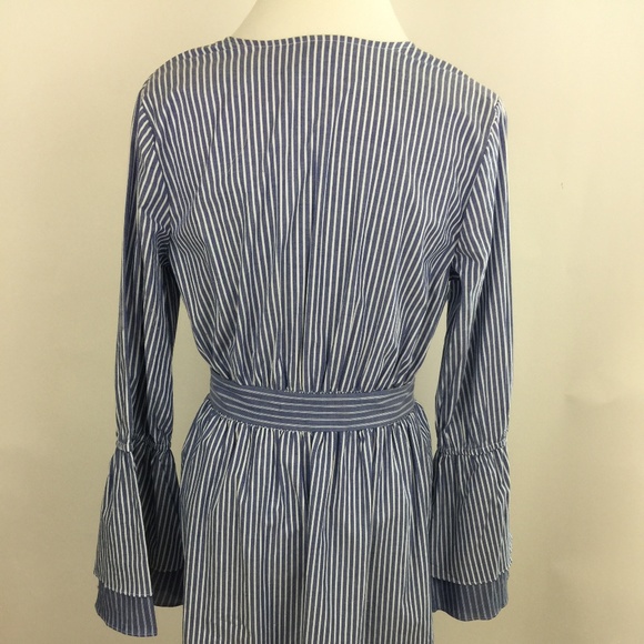 A New Day Chambray Faux Wrap Stripe Dress - Picture 4 of 8